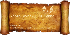 Veszelovszky Julianna névjegykártya